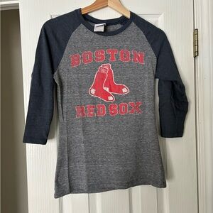 5th & Ocean Boston Red Sox Kids Long Sleeve Shirt - Gray and Navy